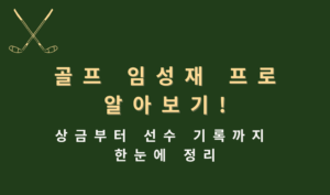 골프 임성재 프로 알아보기! - 상금부터 선수 기록까지 한눈에 정리