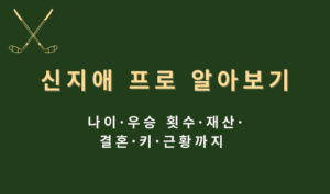 신지애 프로 알아보기 - 나이·우승 횟수·재산·결혼·키·근황까지